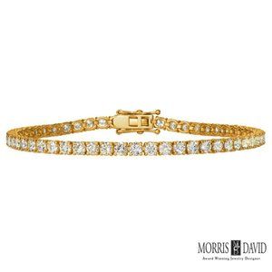 2.00 CT Natural Diamond Tennis Bracelet 14K Yellow Gold G SI